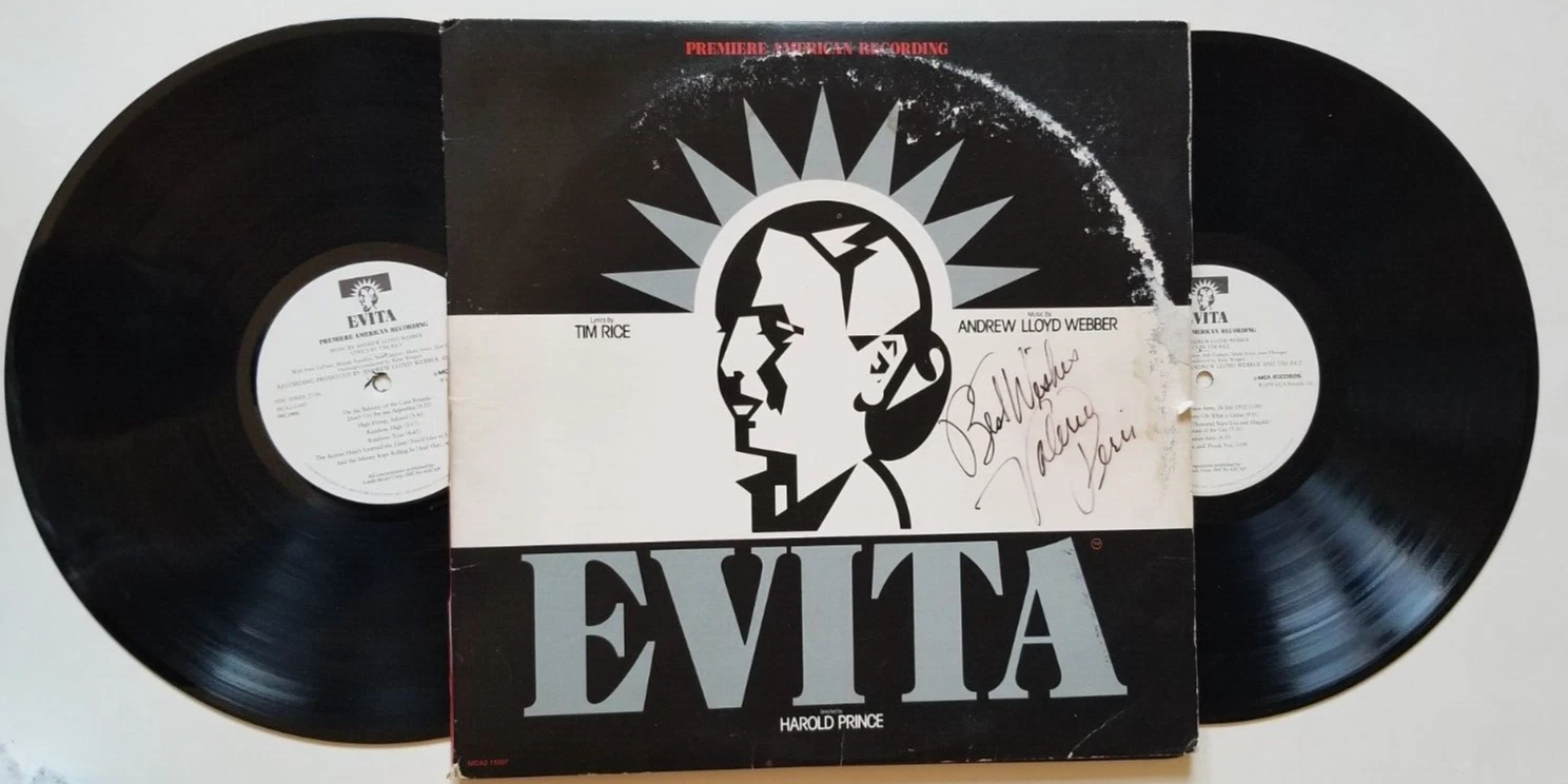 Valerie Perri SIGNED Evita Broadway Soundtrack Vinyl COA Andrew Lloyd Webber