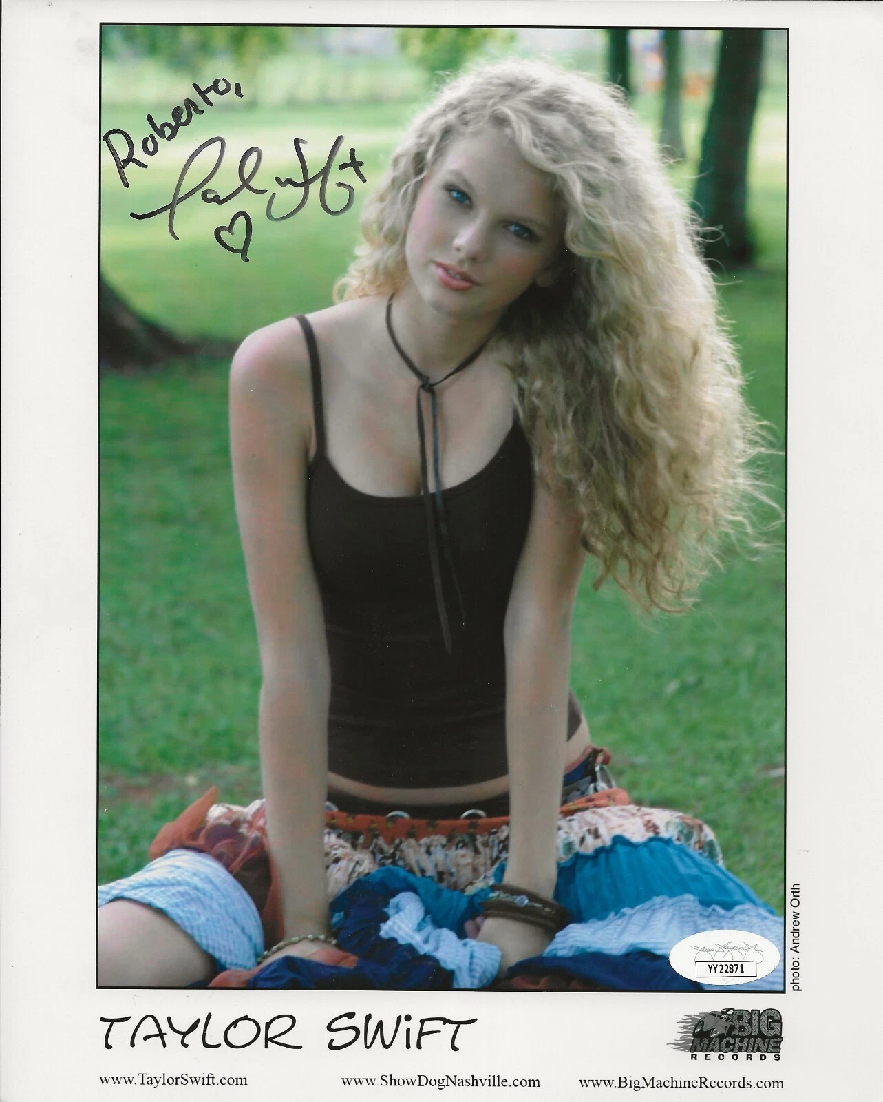 Taylor Swift REAL SIGNED Original 2006 Promo Photo JSA LOA Autographed RARE