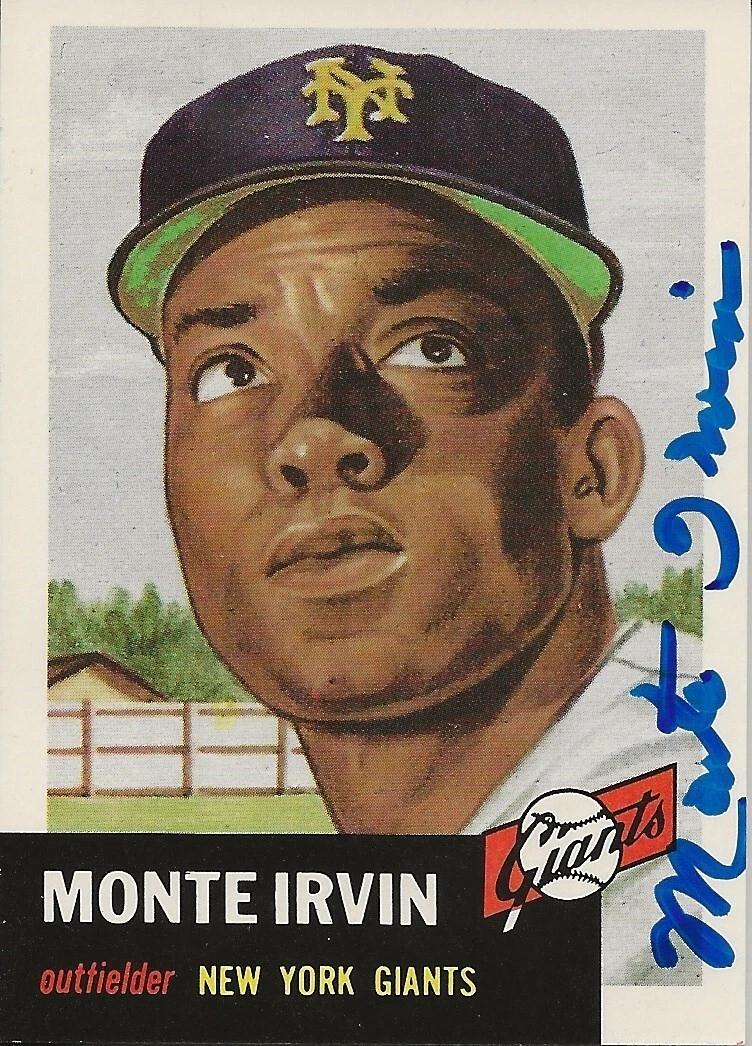Monte Irvin hand SIGNED 1953 Topps Archives Baseball Card JSA COA NY Giants MLB