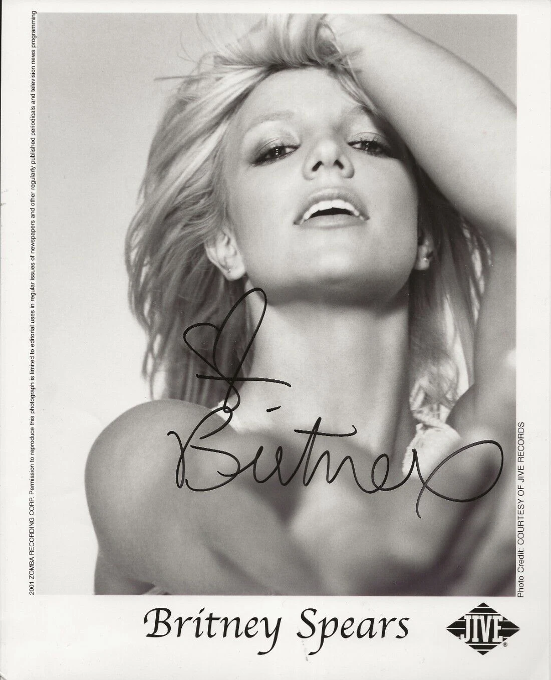 Britney Spears REAL hand SIGNED Original 2001 Promo Photo JSA LOA Autographed