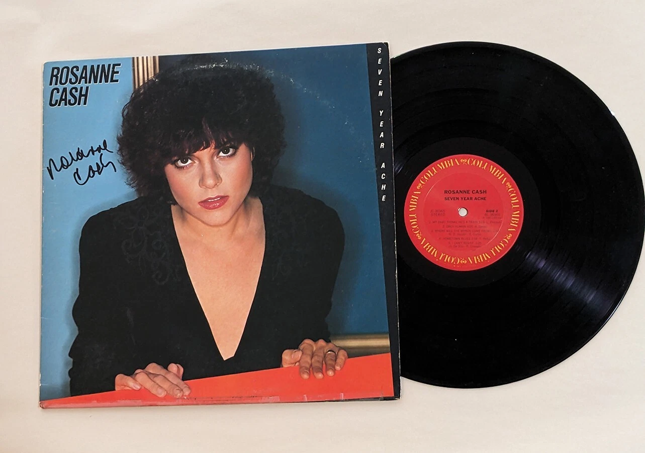 Rosanne Cash SIGNED Seven Year Ache Vinyl Record COA Autographed Johnny Daughter