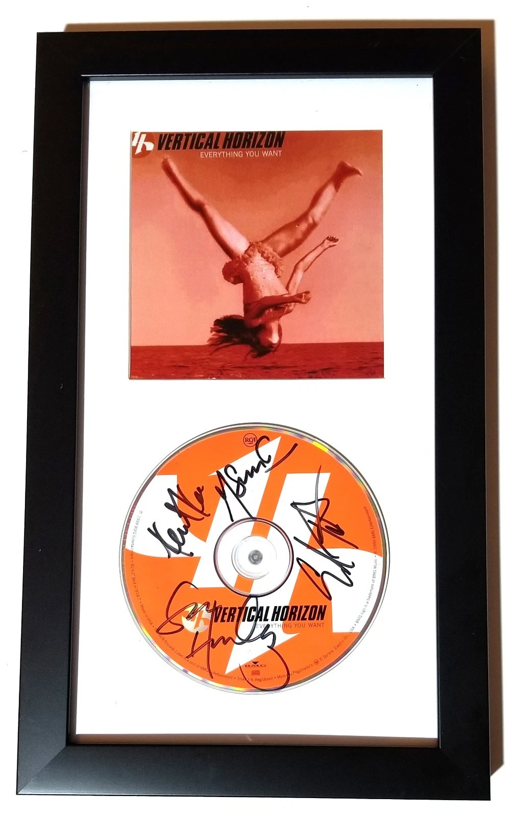Vertical Horizon hand SIGNED Everything You Want CD Framed Display COA Autograph