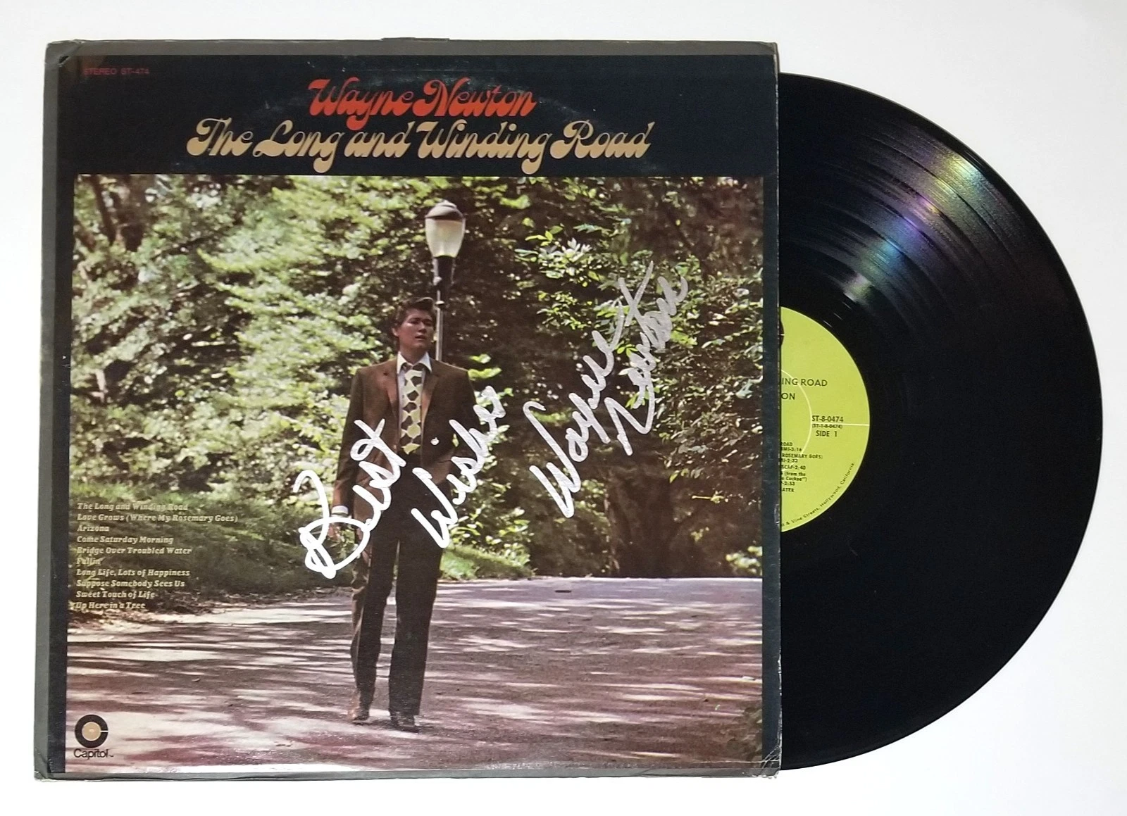 Wayne Newton hand SIGNED Long and Winding Road Vinyl Record COA Autographed PF