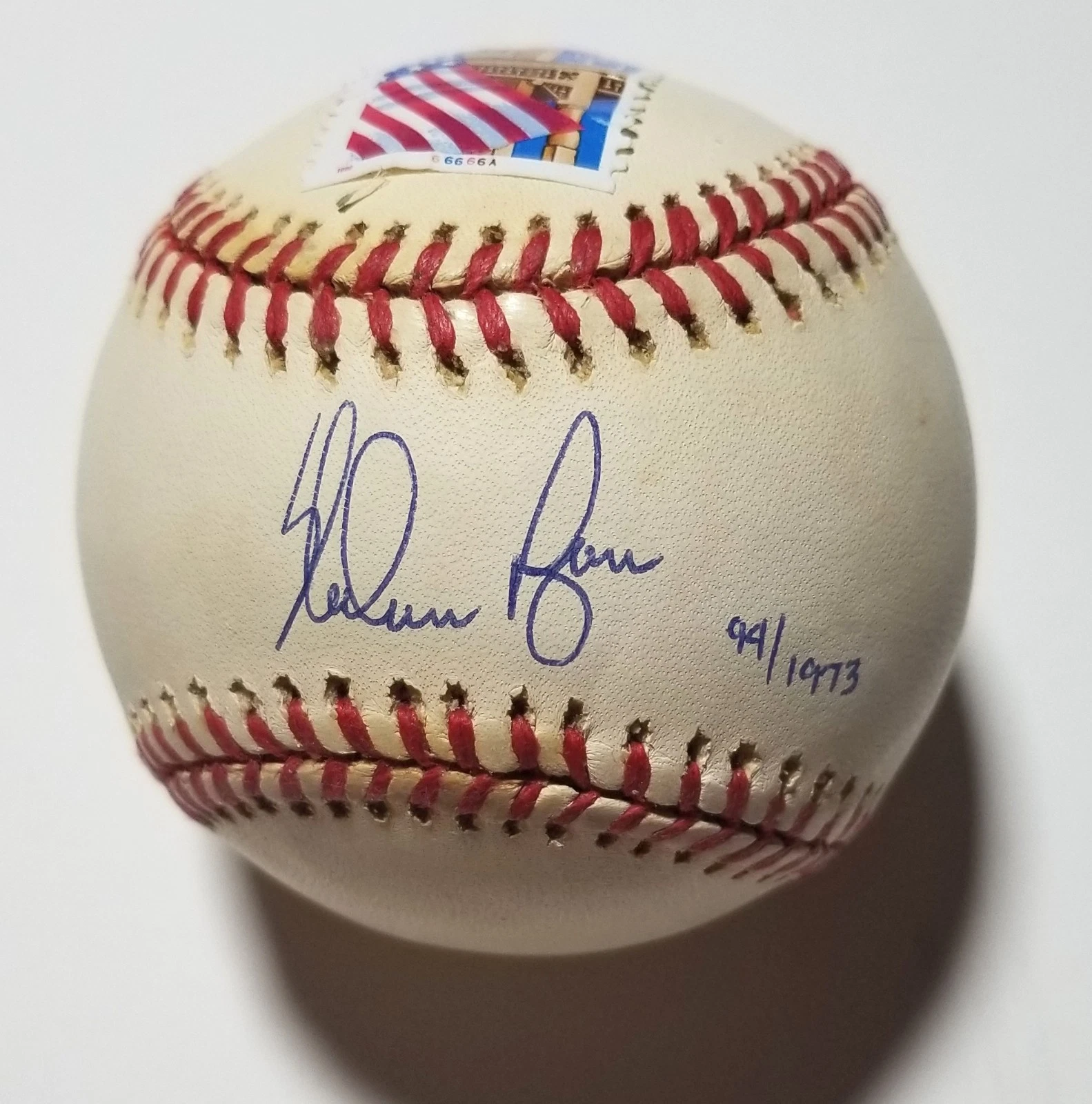 Nolan Ryan SIGNED Limited Postage Stamp Edition Baseball #94/1973 JSA COA MLB