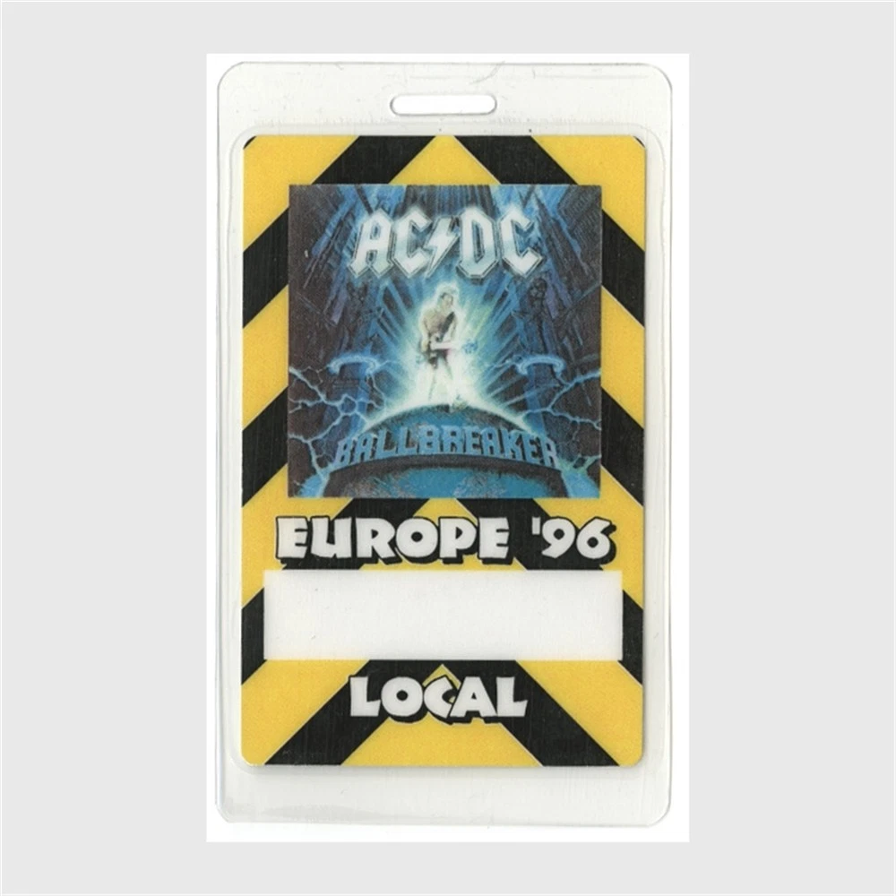 AC/DC 1996 Ballbreaker Europe Concert Tour Local Crew Laminated ...
