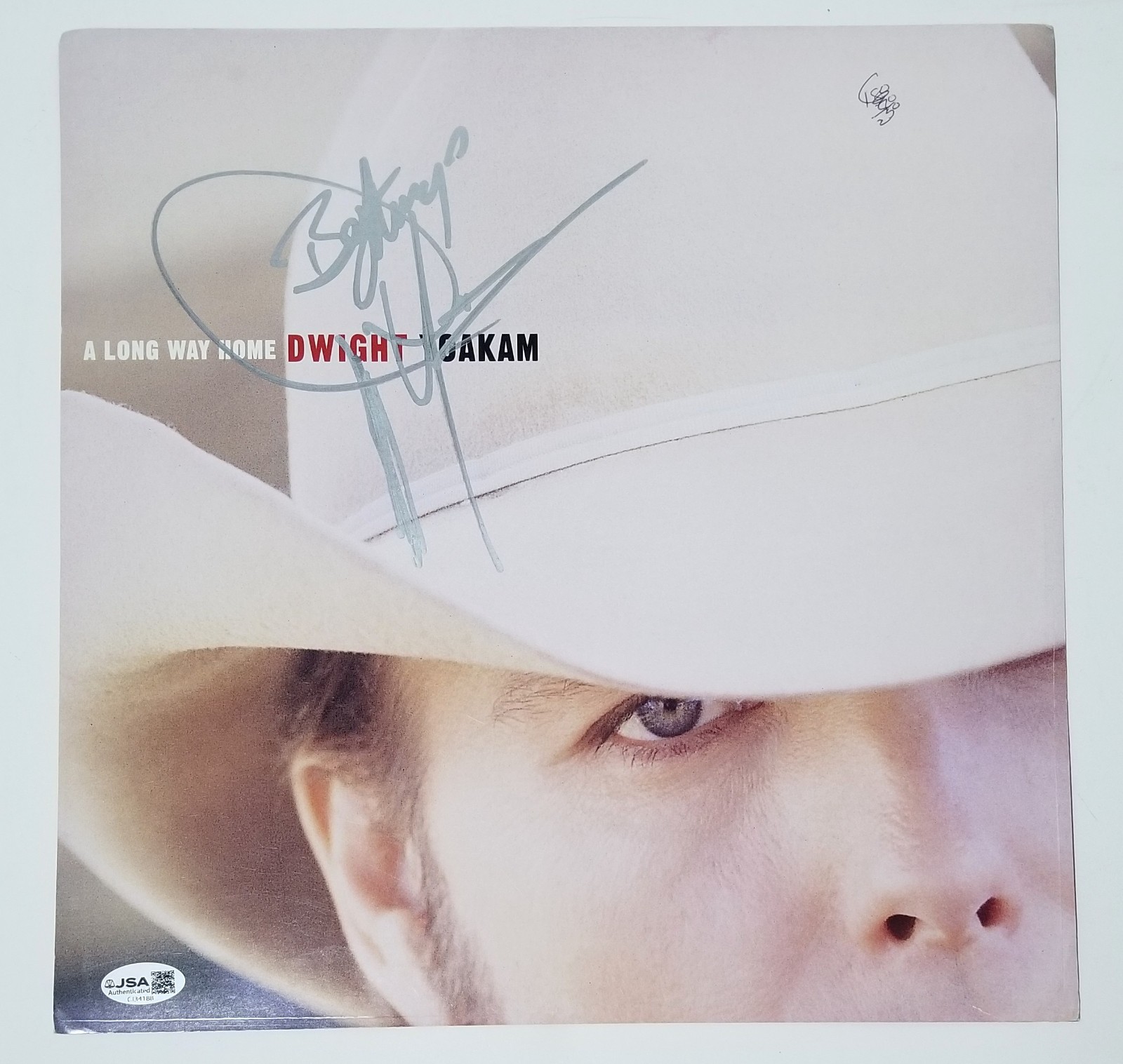 Dwight Yoakam hand SIGNED A Long Way Home Album Poster Flat JSA COA Autographed
