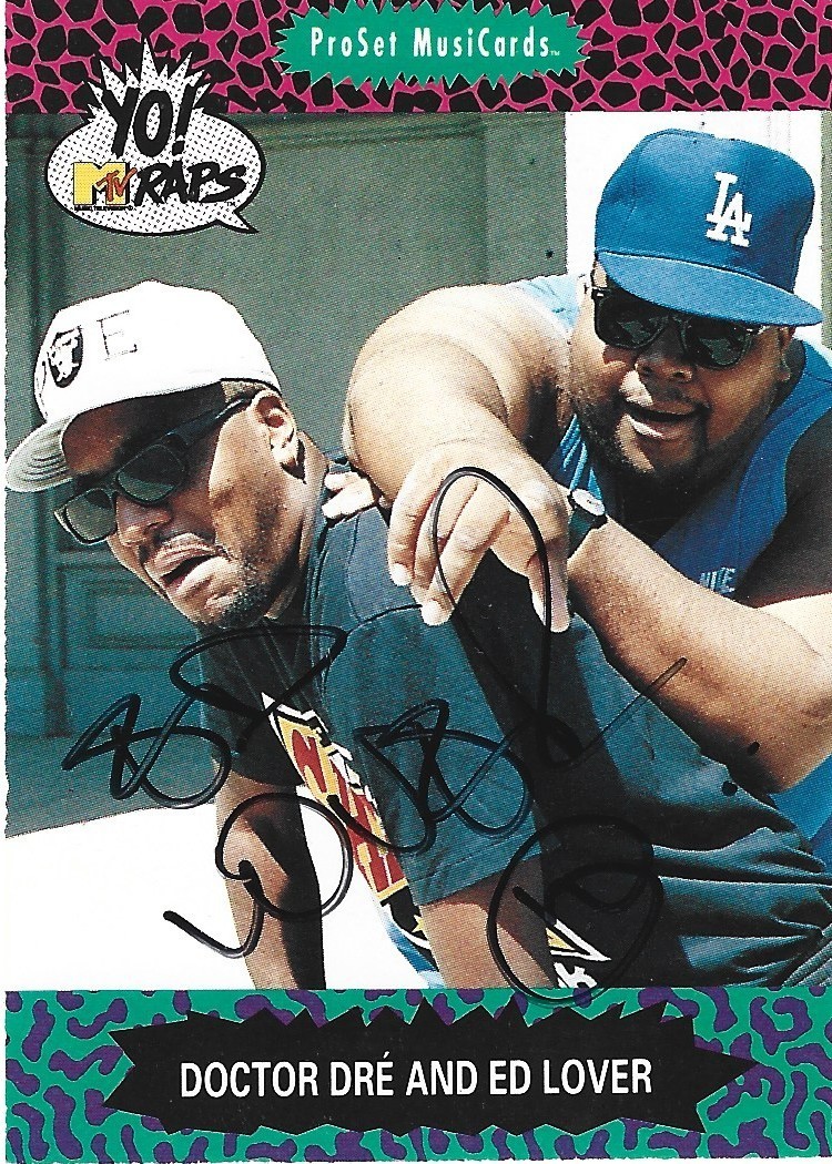 Ed Lover hand SIGNED 1991  Yo! MTV Raps Trading Card #1 COA Autograph Dre Fab 5