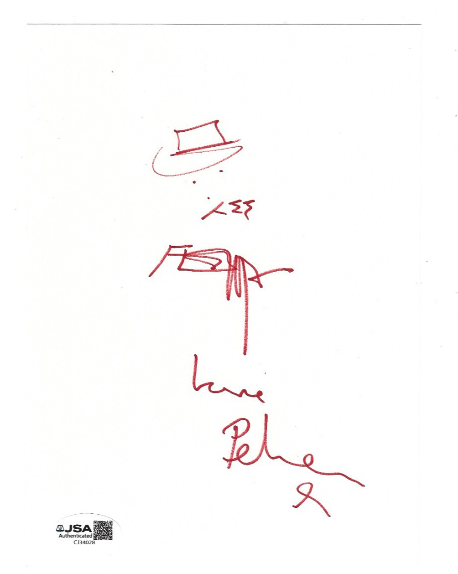 Pete Doherty of The Libertines SIGNED Notebook Paper A JSA COA w/ artwork sketch