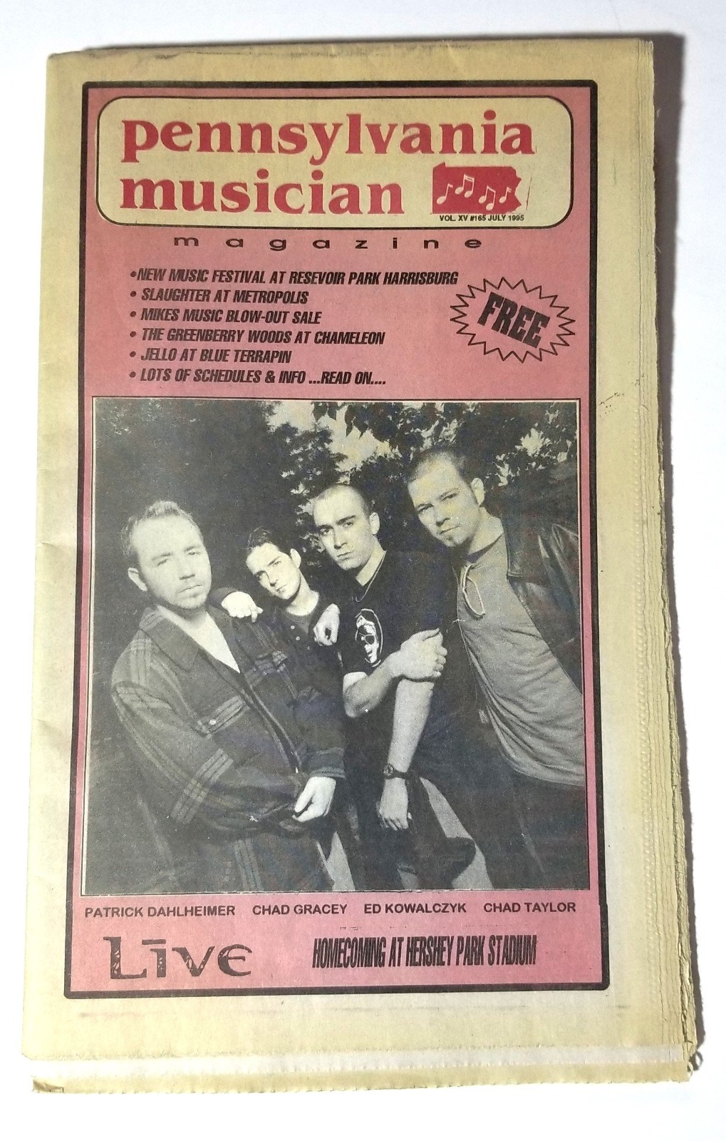 LIVE band early 1995 Pennsylvania Musician Magazine Newspaper RARE Kowalczyk