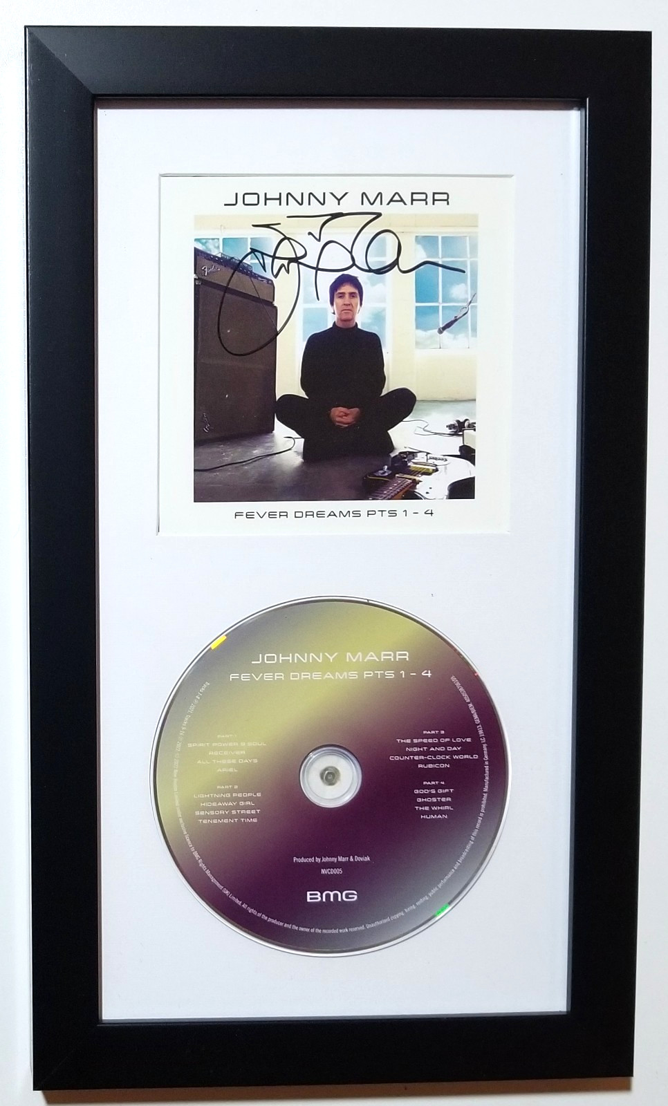 Johnny Marr SIGNED Fever Thoughts Part 1-4 Framed CD Display COA The Smiths
