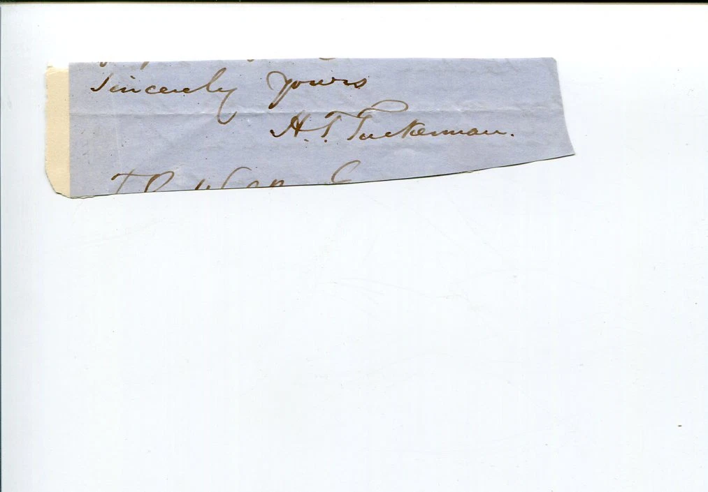 Henry Theodore Tuckerman Author Poet Essayist Critic Signed Autograph