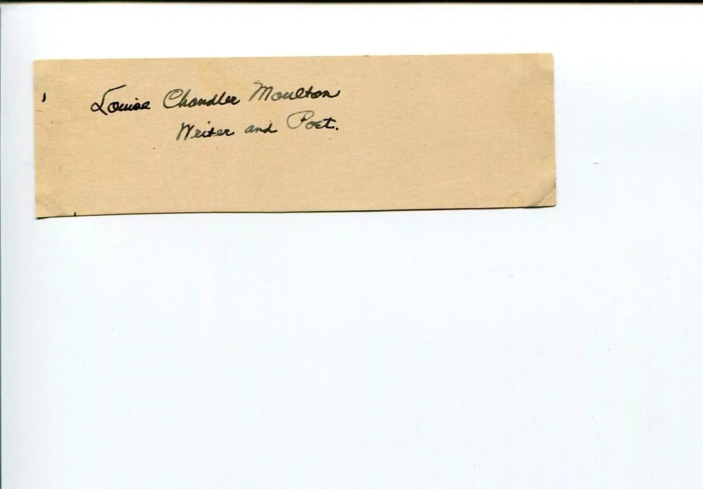 Louise Chandler Moulton Poet Author Signed Autograph