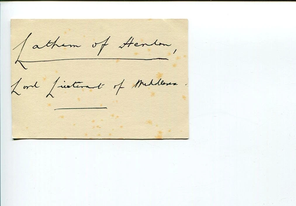 Charles Latham 1st Baron London County Council Signed Autograph