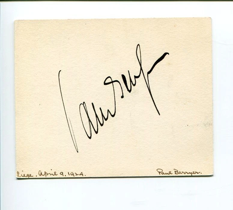 Paul Berryer Minister Of State Interior And Health Belgium Signed Autograph