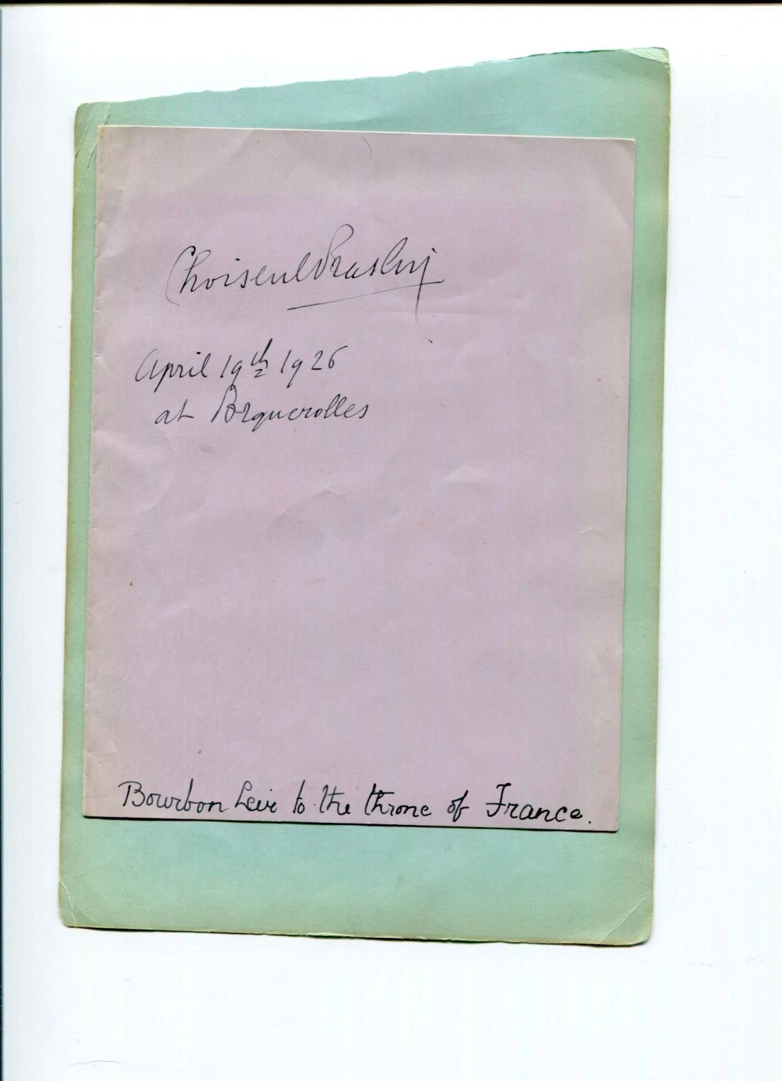 Claude Antoine Gabriel Duke duc d Choiseul-Stainville Signed Autograph