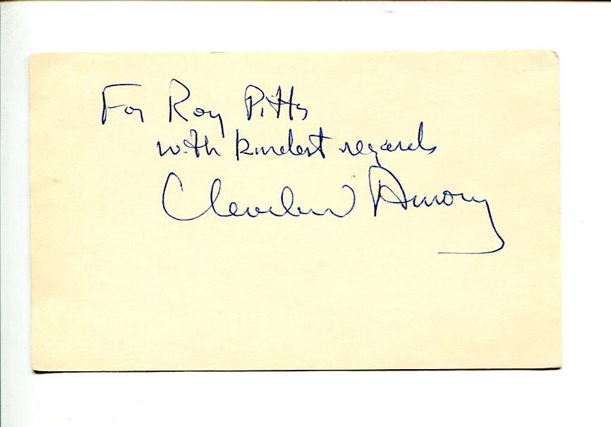 Cleveland Amory Famous Cat Author Animal Rights Legend Signed Autograph