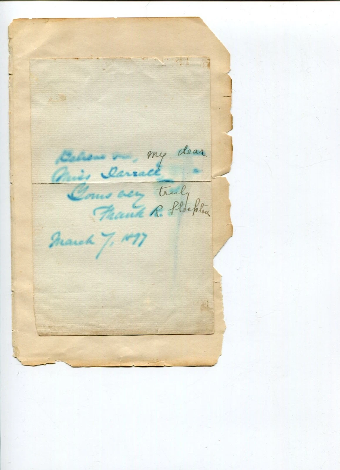 Frank R. Stockton Children's Author Signed Autograph