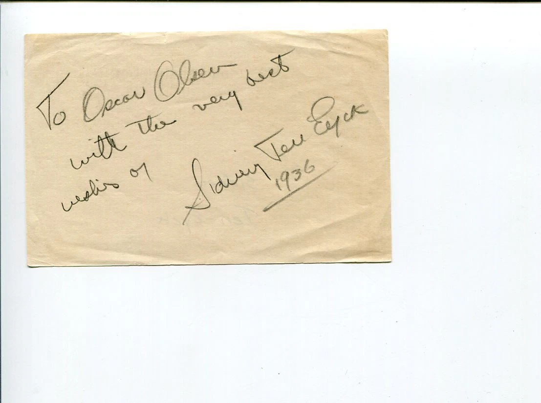 Sidney Ten-Eyck Cincinnati Reds 1930s Broadcaster Signed Autograph