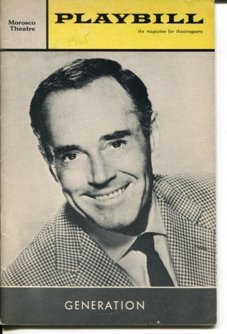 Henry Fonda Richard Jordan Holly Turner Generation 1965 Opening Night Playbill