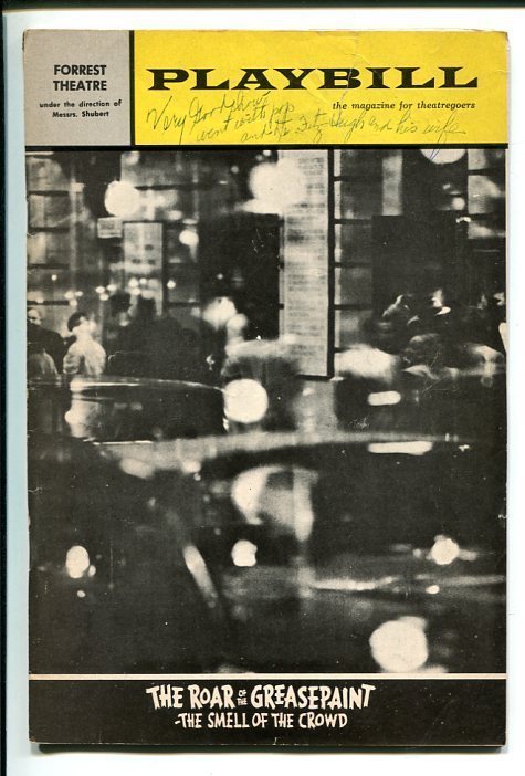 ANTHONY NEWLEY CYRIL RITCHARD THE ROAR OF THE GREASEPAINT PLAYBILL COLLECTIBLE MEMORABILIA