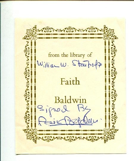 Faith Baldwin Famous Author Signed Autograph Bookplate