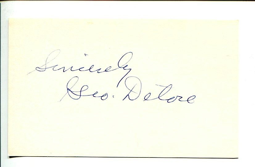 George Detore 1930s Cleveland Indians Colgate University Signed Autograph
