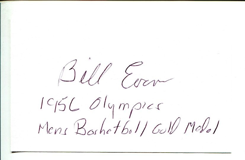 Bill Evans Kentucky Wildcats 1956 US Gold Medal Basketball Signed Autorgaph