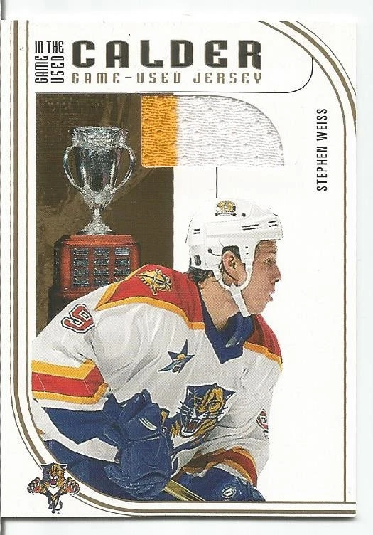 STEPHEN WEISS FL PANTHERS 2002-03 IN THE GAME JERSEY CARD 2 COLOR COLLECTIBLE MEMORABILIA
