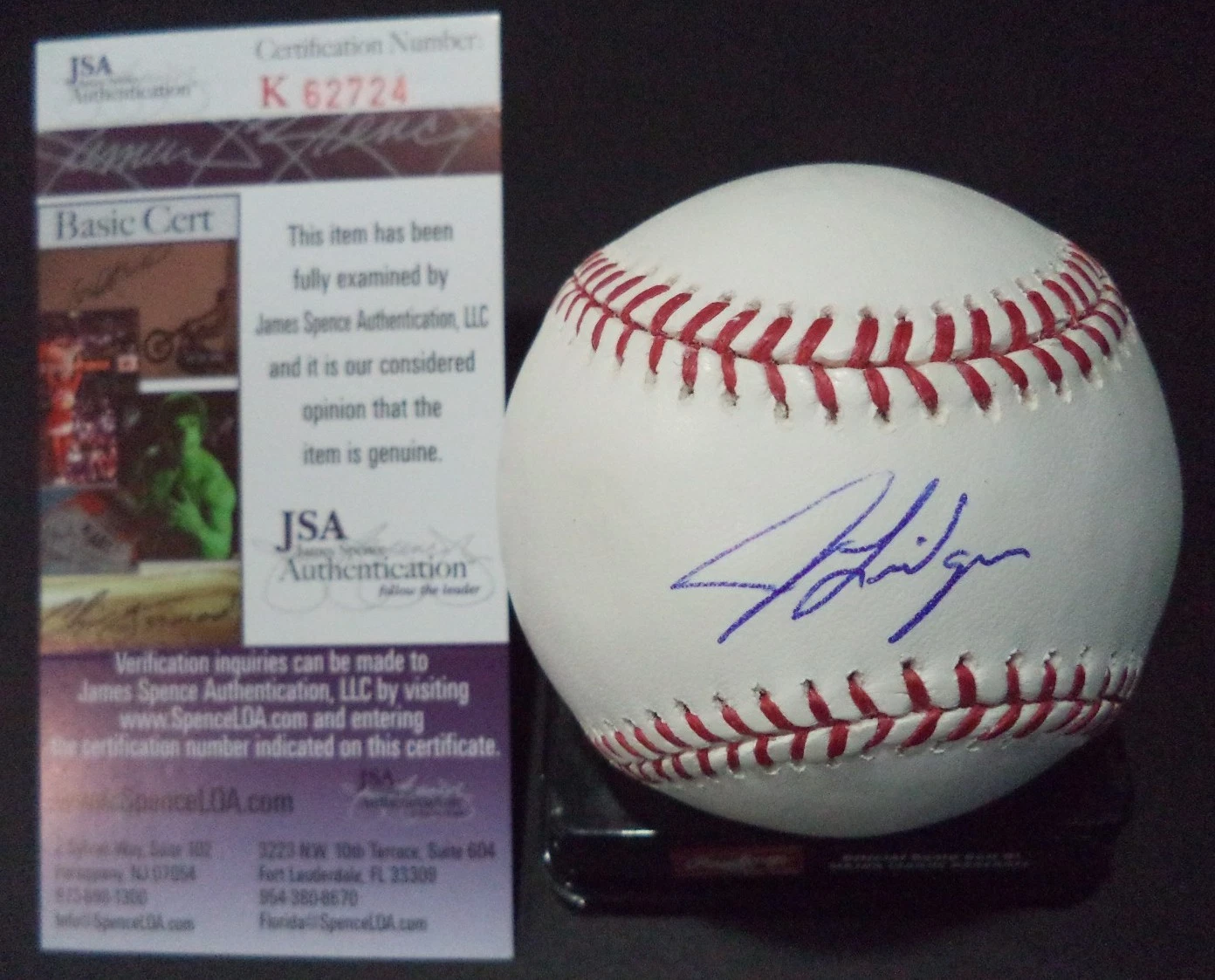 JACOB LINGREN NEW YORK YANKEES AUTOGRAPHED SIGNED ROMLB BASEBALL JSA COA #K62724