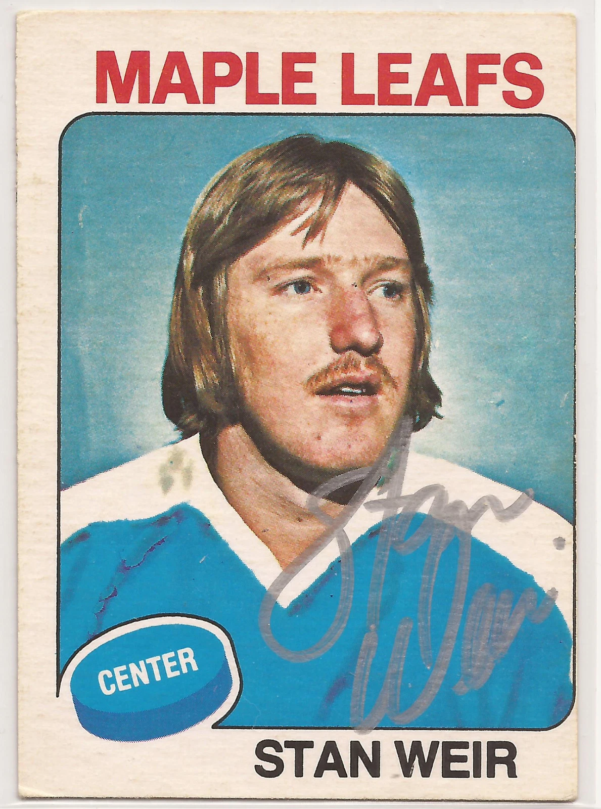 Stan Weir Signed 1975-76 O-Pee-Chee OPC Card #132 Toronto Maple Leafs
