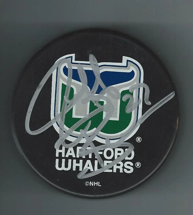 Jeff BROWN Signed HARTFORD WHALERS Puck