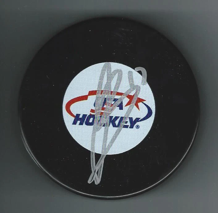 Jeremy BRACCO  Signed TEAM USA WJC Puck Toronto Maple Leafs