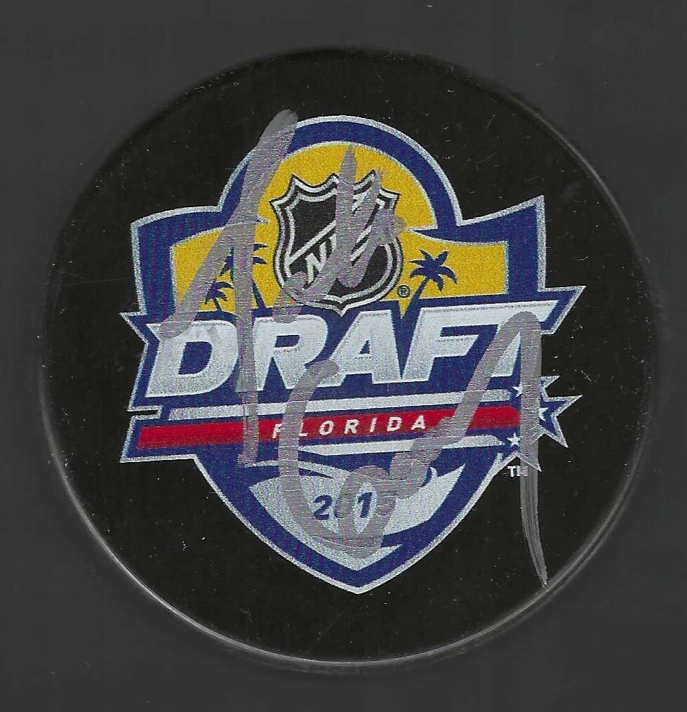 Jordan Greenway Signed 2015 NHL Draft Puck Wild USA 2018 Olympics