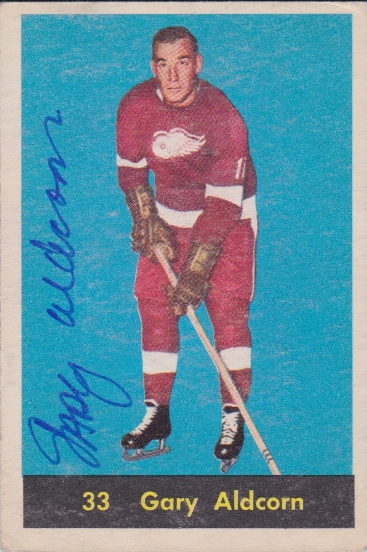 Gary Aldcorn Signed 1960-61 Parkhurst Card #33 Detroit Red Wings