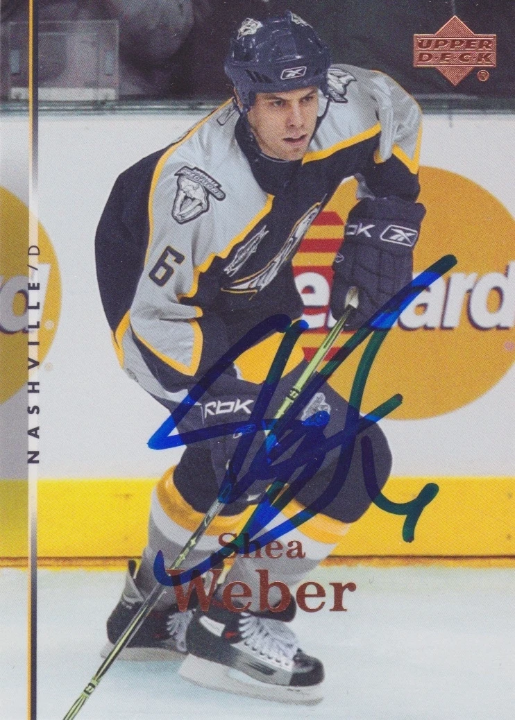 Shea Weber Signed 2007-08 Upper Deck 2nd Year Card #10 Nashville Predators