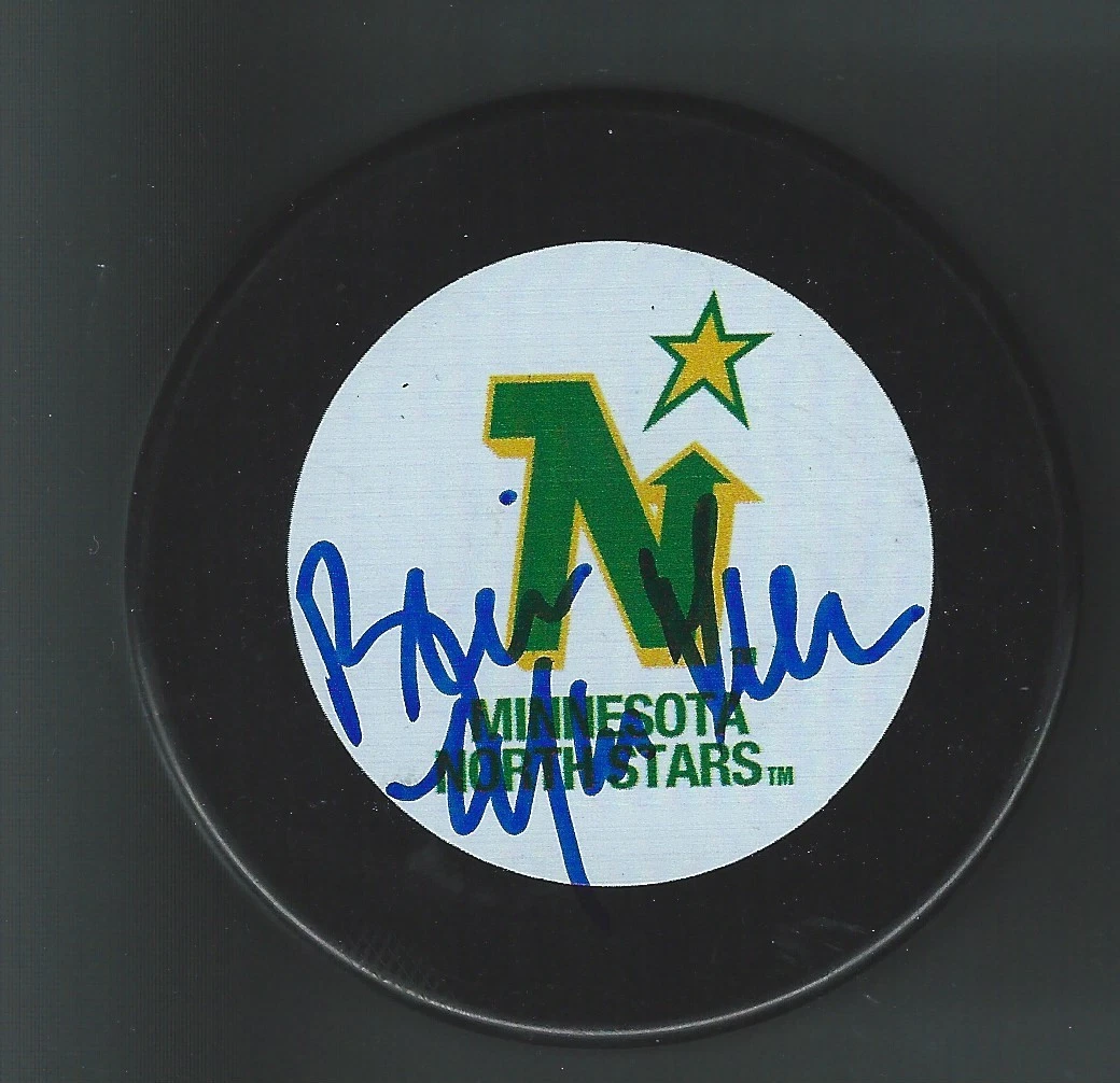 Brian MacLELLAN Signed MINNESOTA NORTH STARS Puck