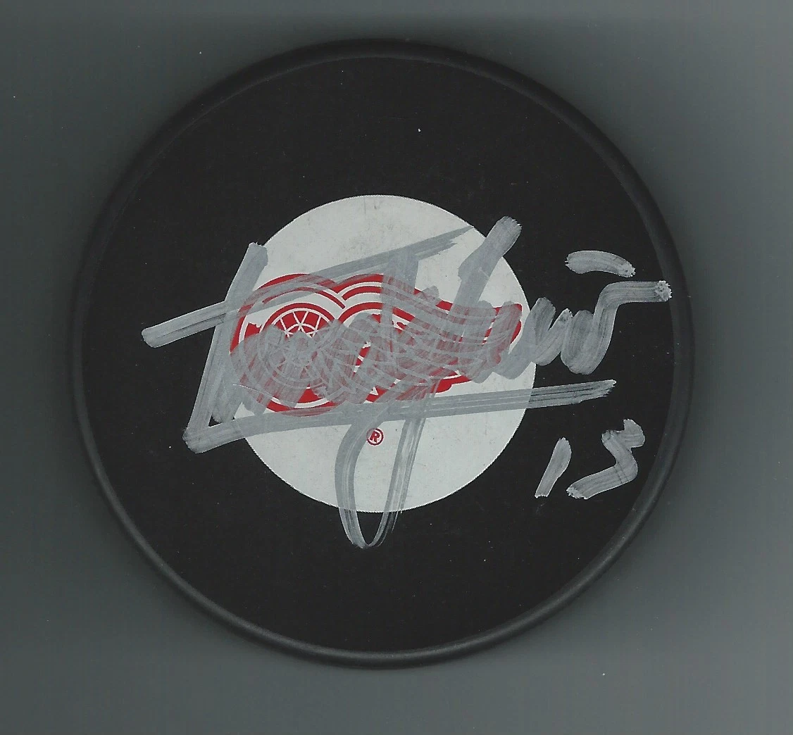 Tomas Jurco Full Name Signed Detroit Red Wings Puck Signed In Silver