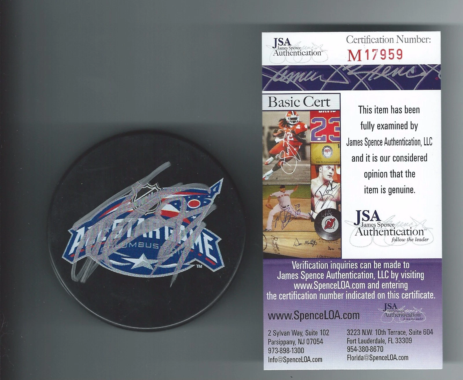 STEVEN STAMKOS SIGNED 2015 ALL STAR GAME PUCK TAMPA BAY LIGHTNING JSA COA