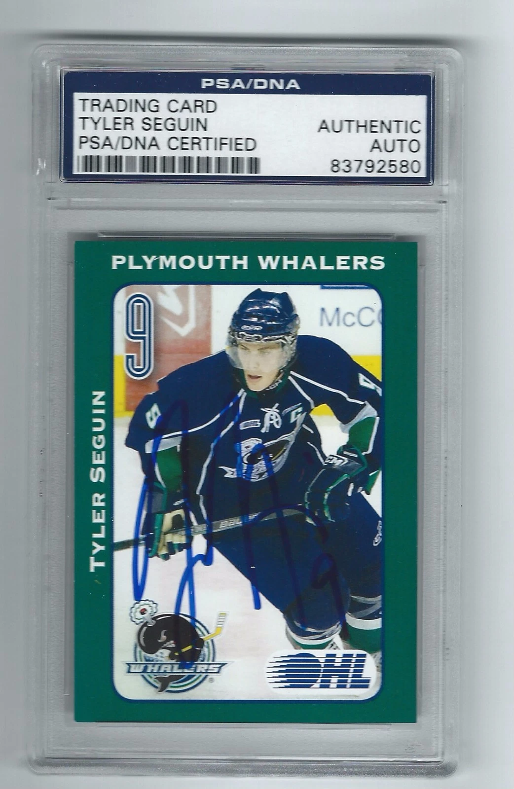 TYLER SEGUIN SIGNED 2009/10 PLYMOUTH WHALERS TEAM ISSUED CARD PSA/DNA