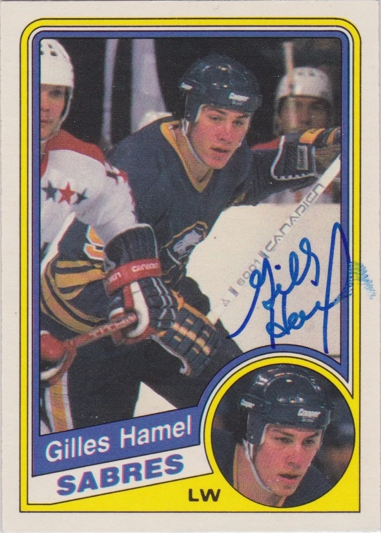 Gilles Hamel Signed 1984-85 O-Pee-Chee OPC Card #22 Buffalo Sabres