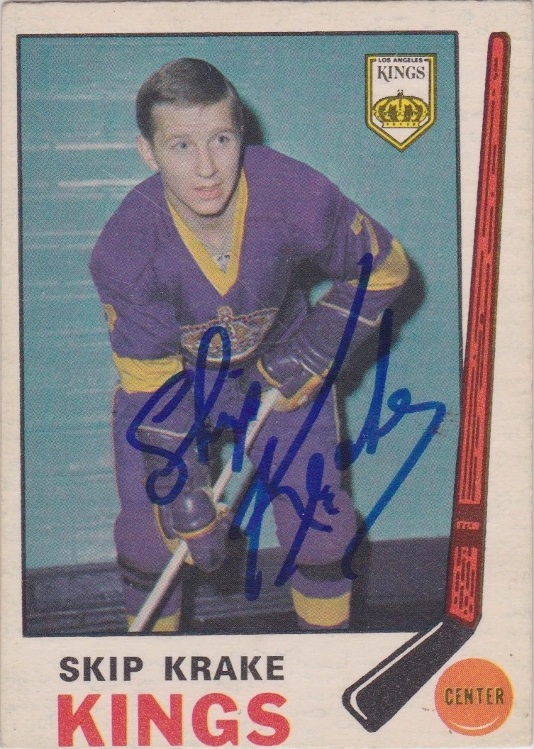 Skip Krake Signed 1969-70 O-Pee-Chee OPC Card #141 Los Angeles Kings