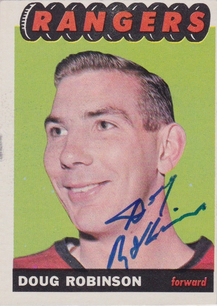 Doug Robinson Signed 1965-66 Topps Card #26 New York Rangers