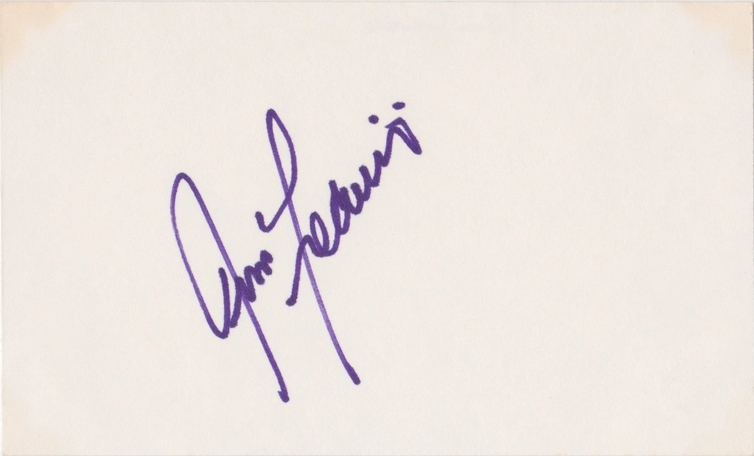 Jim Leavins Signed Index Card Detroit Red Wings New York Rangers