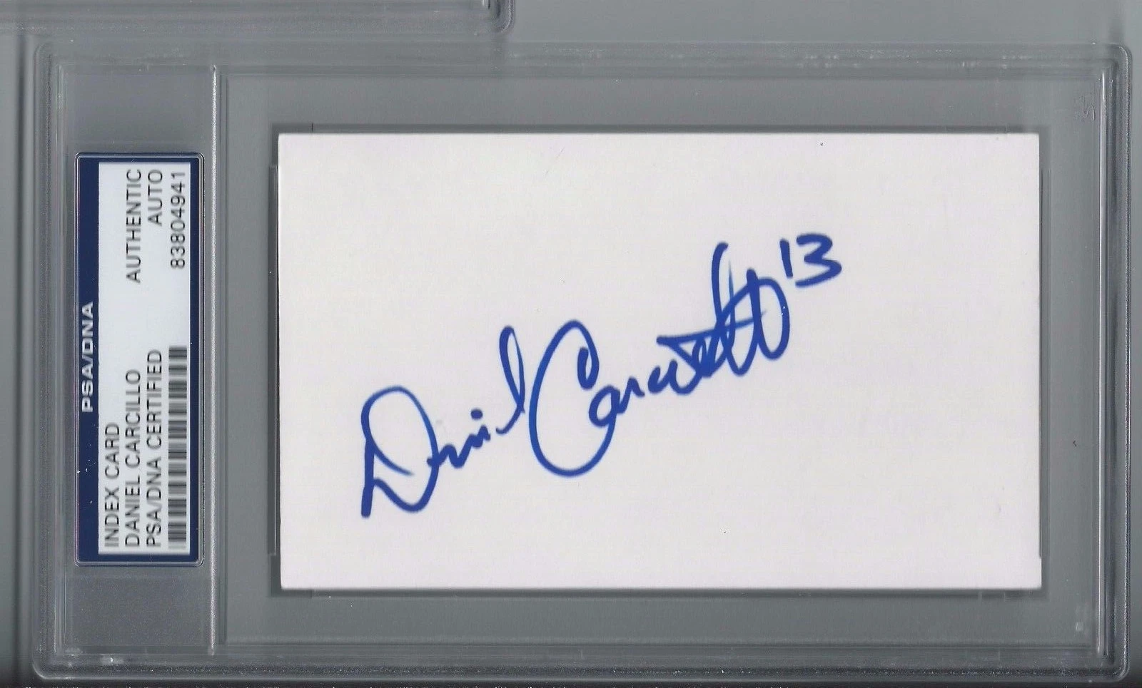 DANIEL CARCILLO SIGNED CHICAGO BLACKHAWKS INDEX CARD PSA/DNA AUTHENTICATED