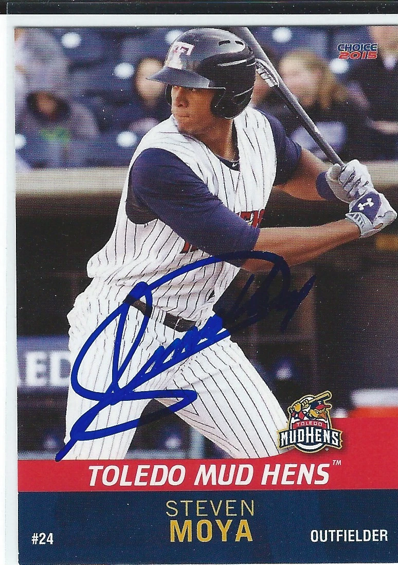 Steven Moya Signed Toledo Mud Hens 2015 Choice Card Detroit Tigers