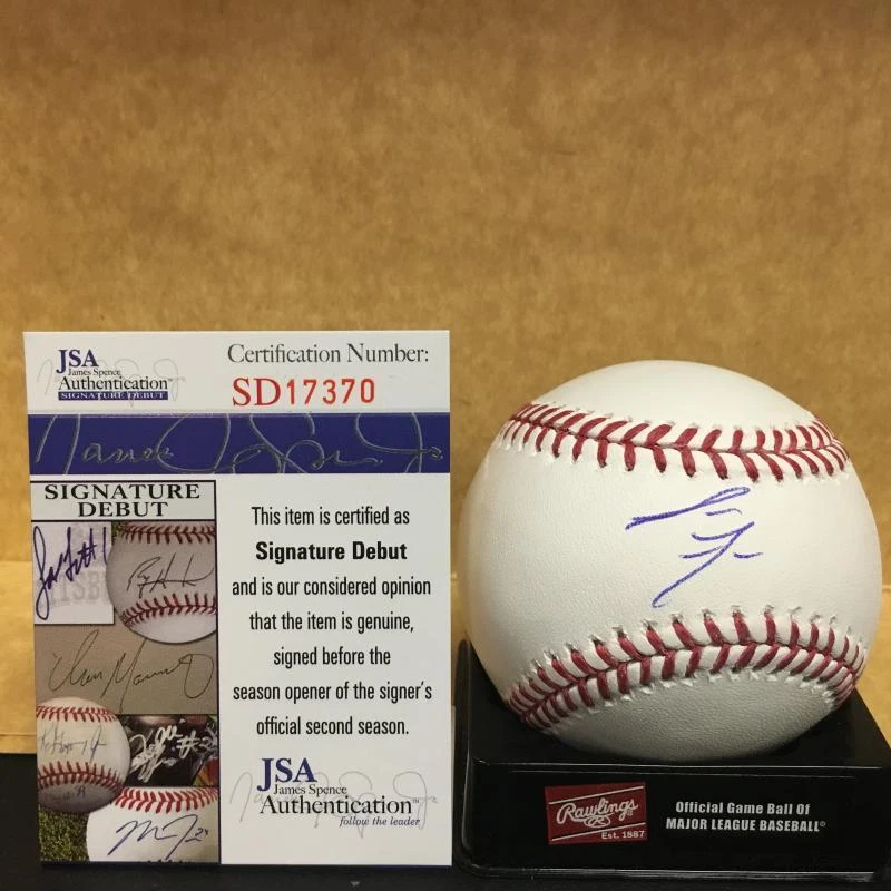 LUCIUS FOX SAN FRANCISCO GIANTS SIGNATURE DEBUT M.L. SIGNED BASEBALL JSA SD17370