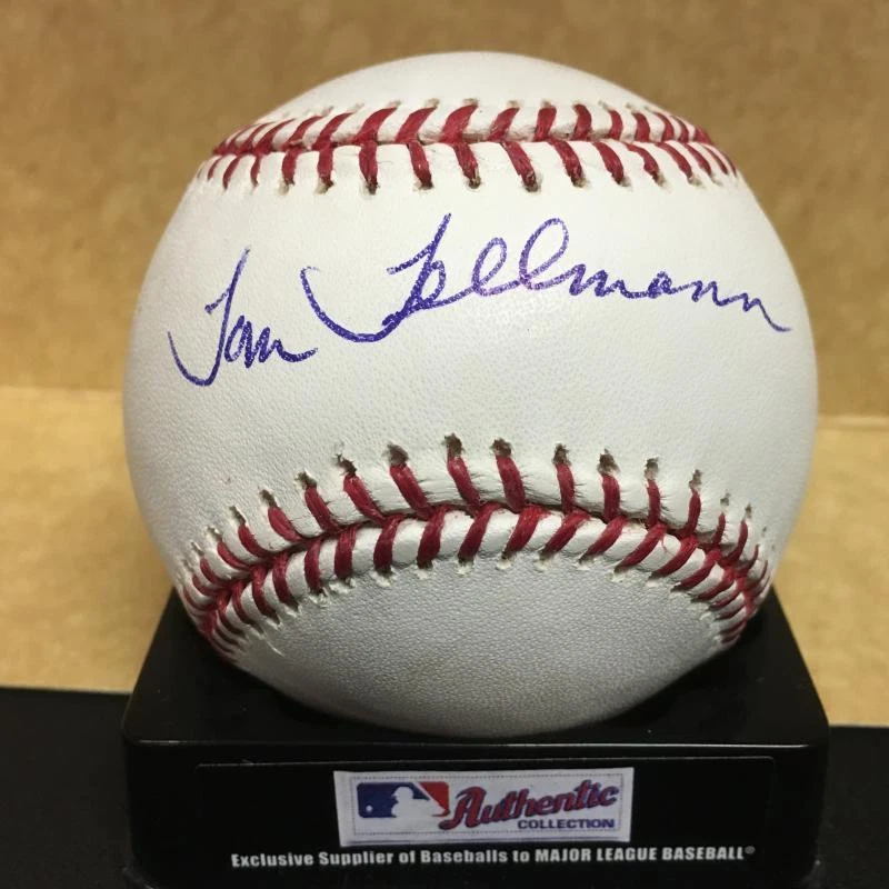 TOM TELLMANN PADRES/BREWERS/A'S M.L. SIGNED BASEBALL W/COA