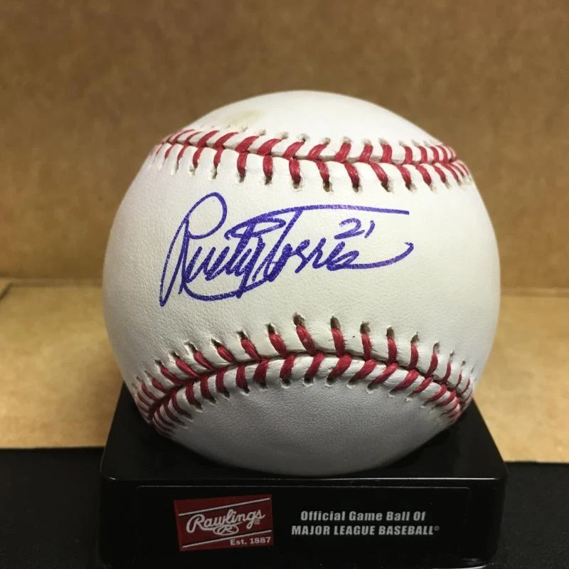 RUSTY TORRES ROYALS/YANKEES/INDIANS M.L. SIGNED BASEBALL W/COA
