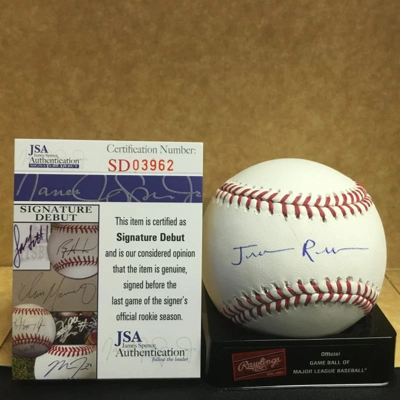 JOMAR REYES BALTIMORE ORIOLES SIGNATURE DEBUT M.L. SIGNED BASEBALL JSA SD03962