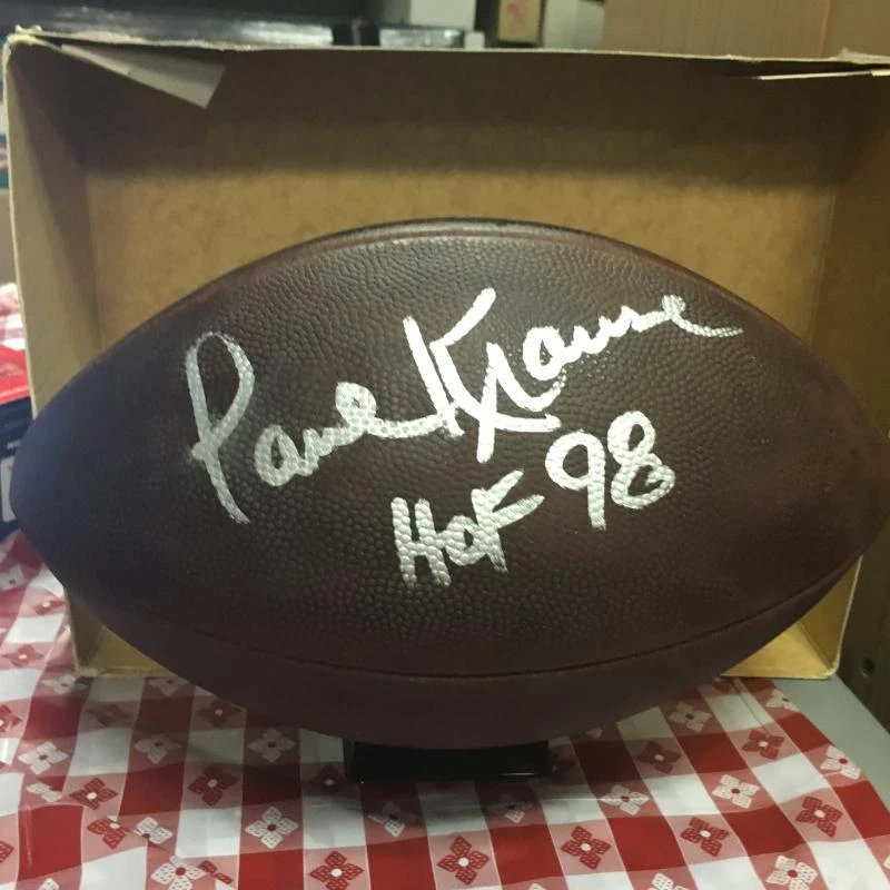 PAUL KRAUSE HOF 98 MINNESOTA VIKINGS WILSON DUKE FOOTBALL W/COA